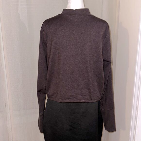 cozecore 2X for Old Navy Plum Wine Cropped Crewneck Fleece Pullover Sweatshirt - Picture 2 of 11